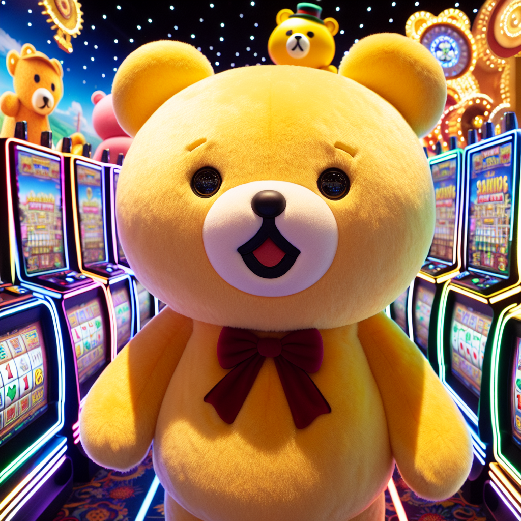 Cute yellow teddy bear character from Kakao Casino